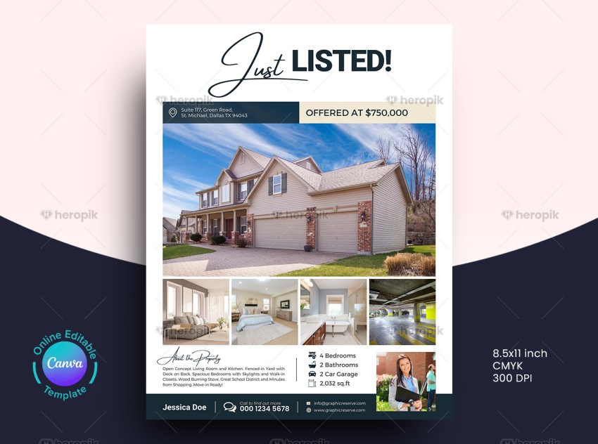 Just Listed Real Estate Flyer Template
