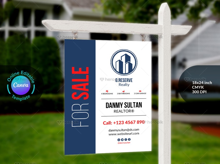 Open House Yard Sign Canva Model Template