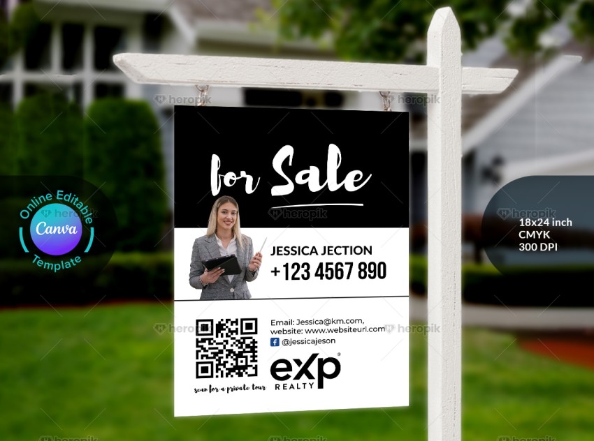 Open House Yard Sign Design Canva Template