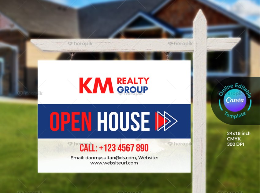 Open House Yard Sign Design Template Canva