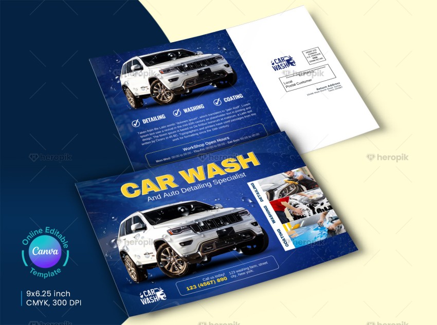 Car Wash EDDM Design Canva Layout