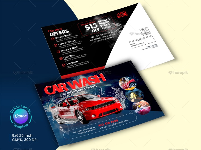 Car Wash EDDM Design Canva Template