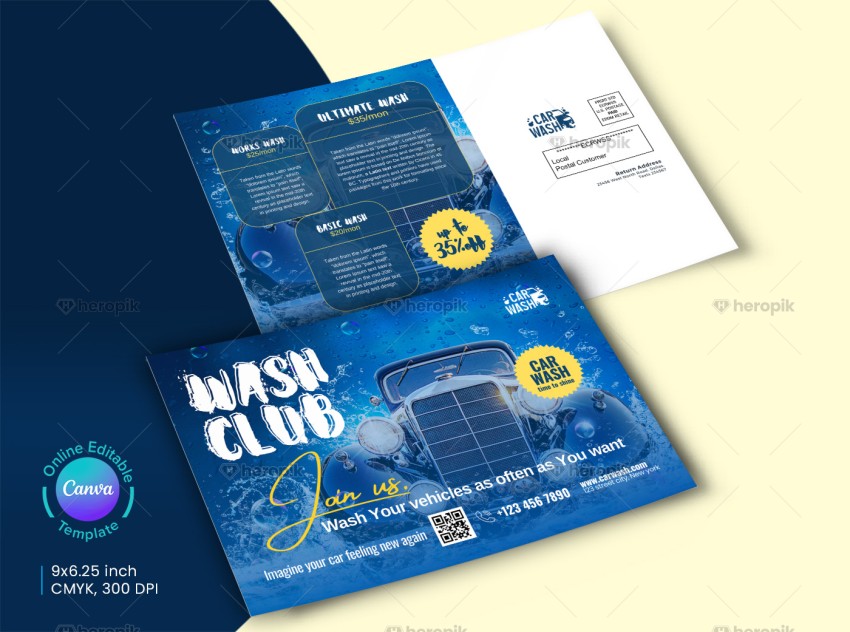 Car Wash EDDM Mailer Canva Layout