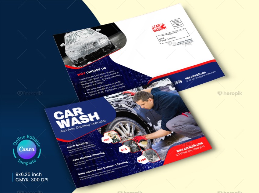 Car Wash EDDM Mailer Canva Template