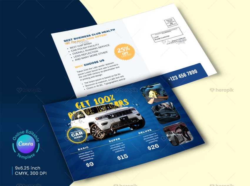 Car Wash EDDM Postcard Canva Template