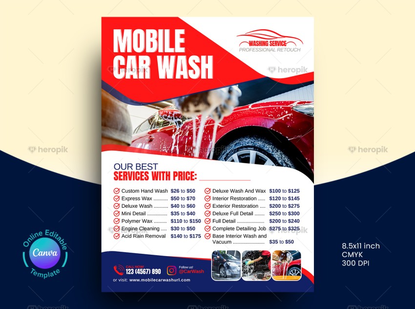 Mobile Car Cleaning leaflet