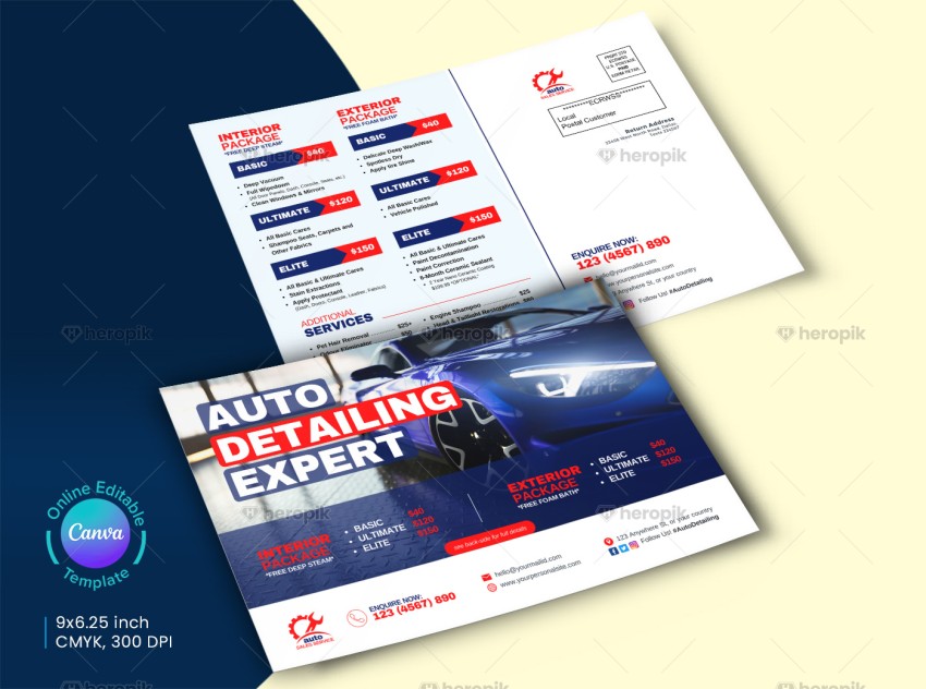 Auto Detailing Expert EDDM Mailer Canva Template