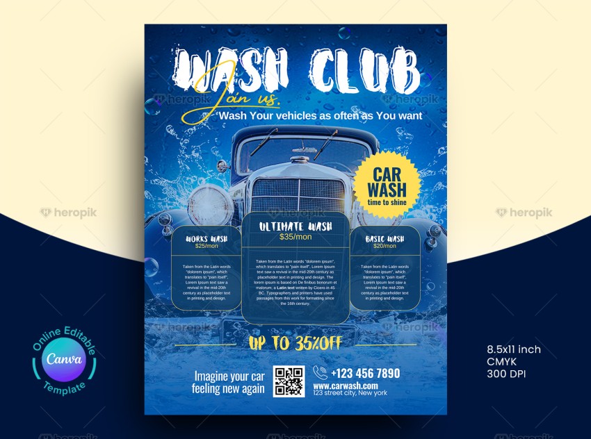 Auto Detailing Serving Flyer Canva Template