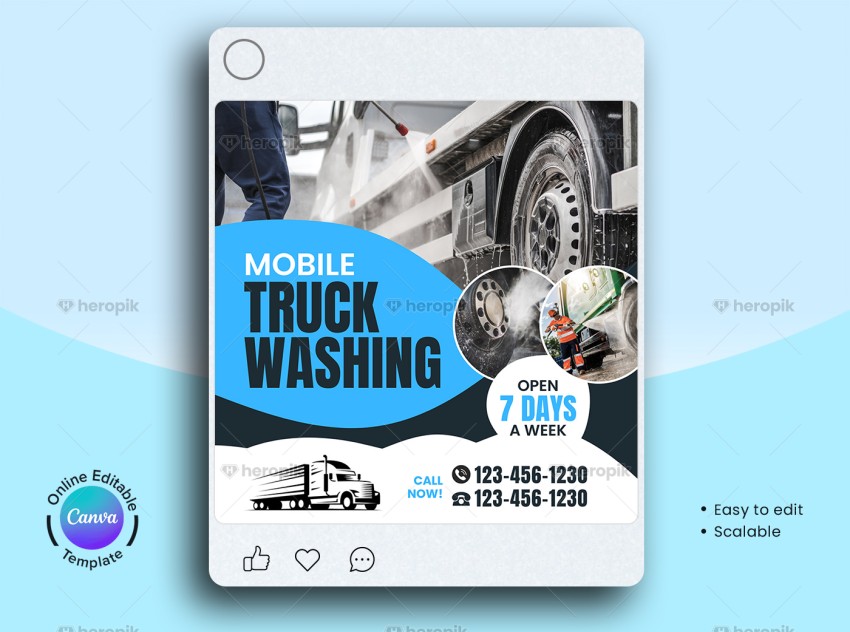 Truck Washing Canva Social Media Banner