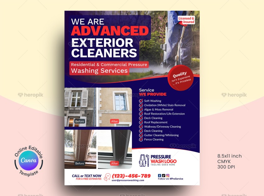 Advance Cleaning Service Canva Flyer