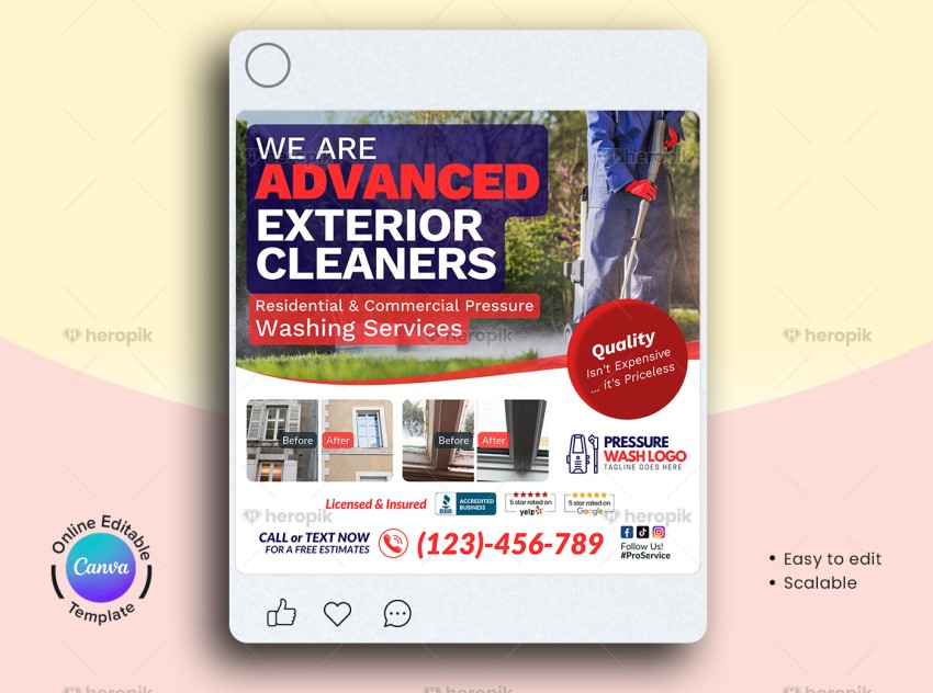 Advance Cleaning Service Canva Social Media Banner