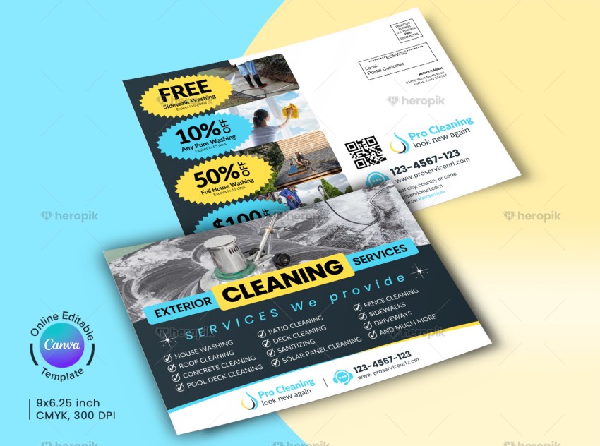 Cleaning Service Direct Mail EDDM Mailer Canva Template