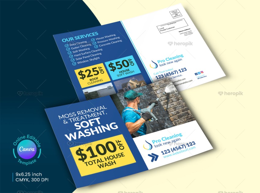 Cleaning Service EDDM Postcard Canva Template