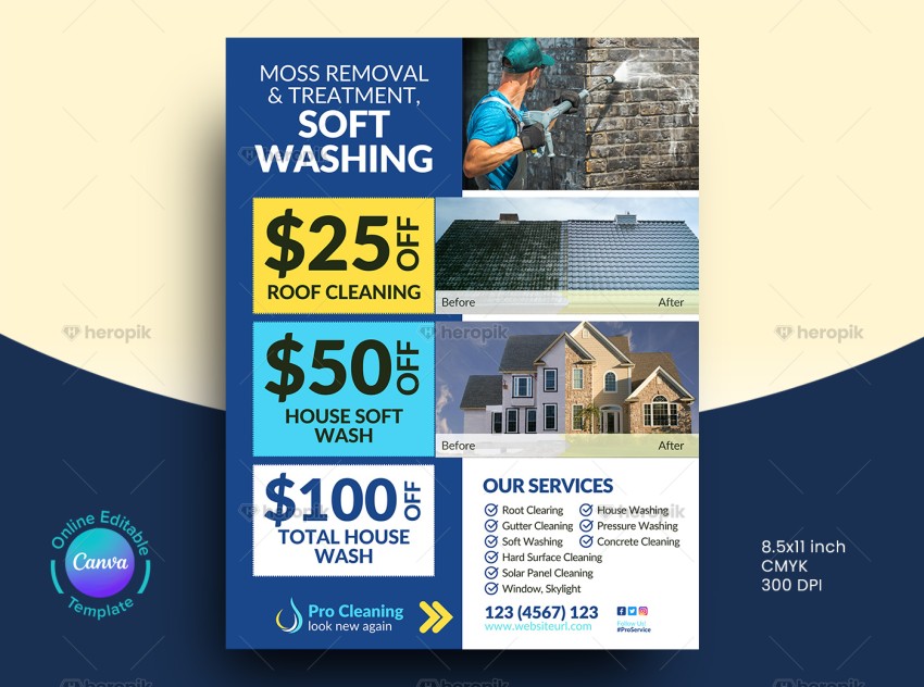 Cleaning Service Flyer Design Canva Layout