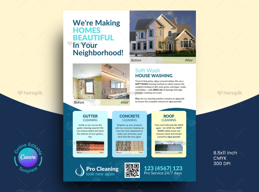 Cleaning Service Flyer Template Canva