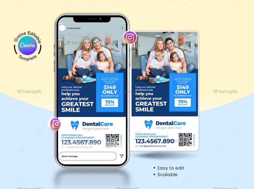 Dental Clinic Canva Instagram Story Banner