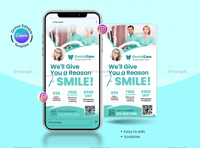 Dental Coupon Instagram Story Banner Canva Template