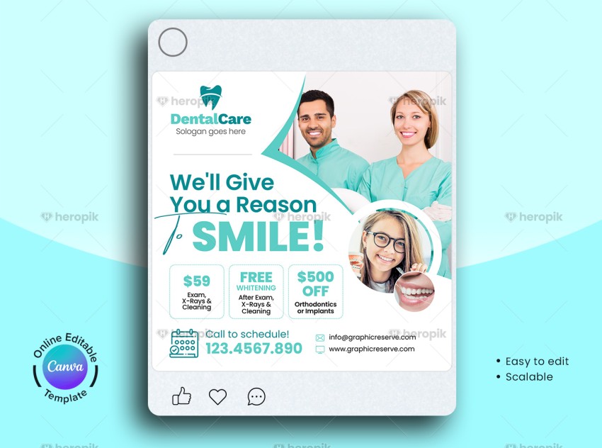 Dental Coupon Social Media Banner Canva Template