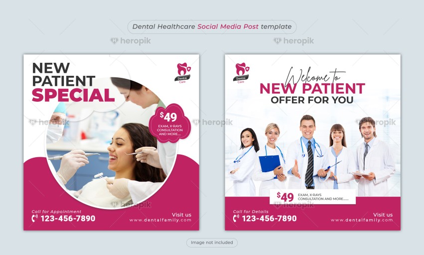 Dental Healthcare Social Media Post template Free Download