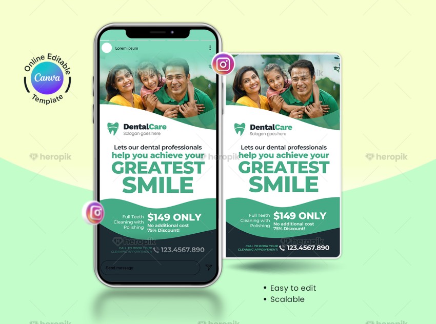 Dental Instagram Story Banner Canva Template