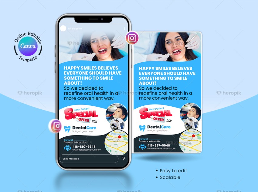 Dental Instagram Story Banner Canva