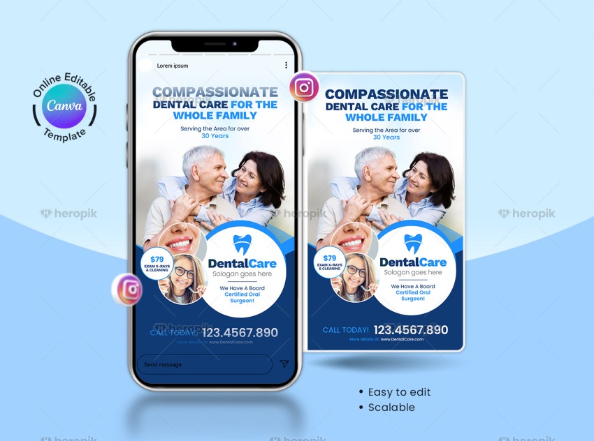 Dental Promotional Service Canva Instagram Story Banner