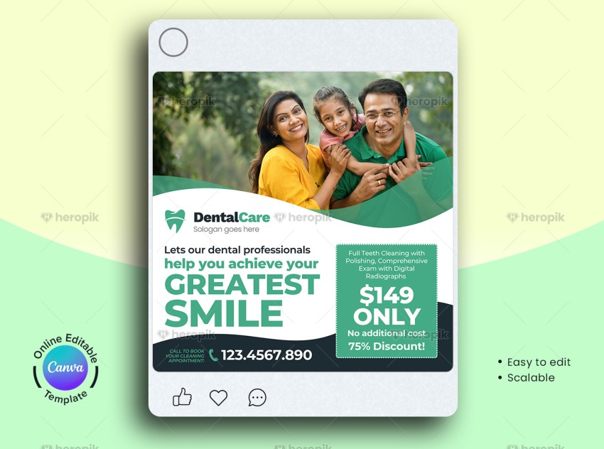 Dental Social Media Banner Canva Template