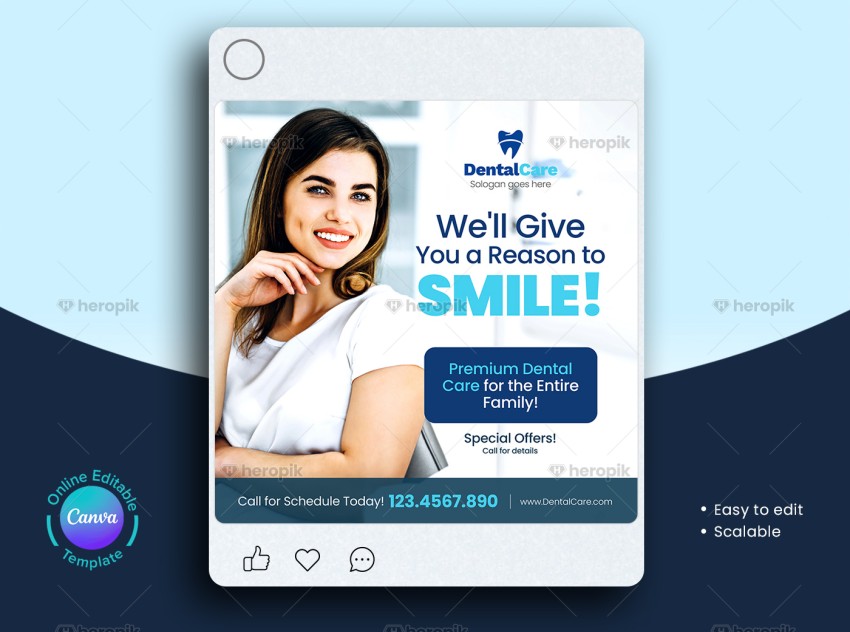 Dental Social Media Post Canva Design