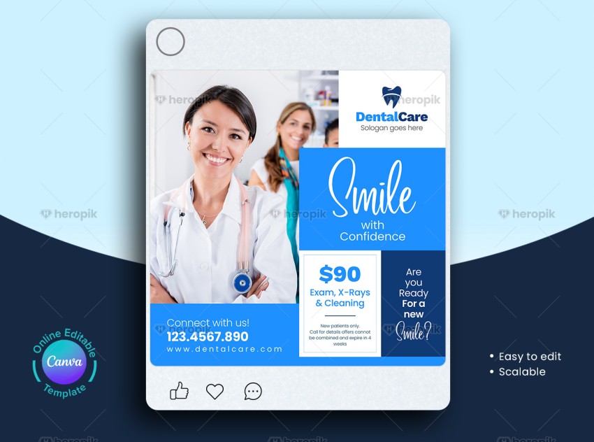 Dental Social Media Post Canva Layout