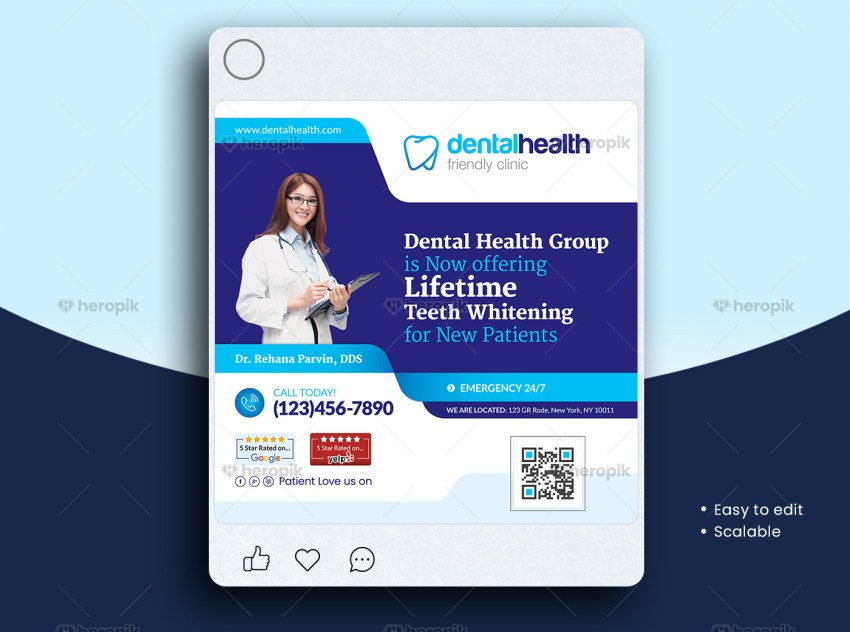 Dental Social Media Post Canva Template