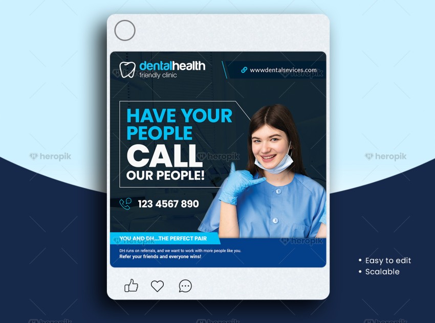 Dental Social Media Post Design Canva Template