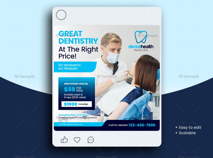 Dental Social Media Post Template Canva