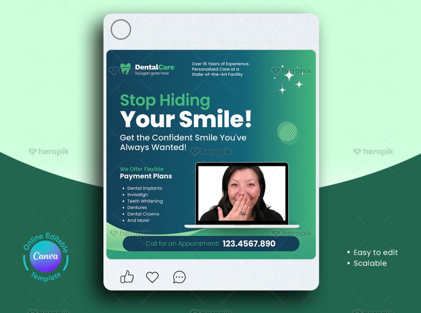 Dental Social Media Post Template Design