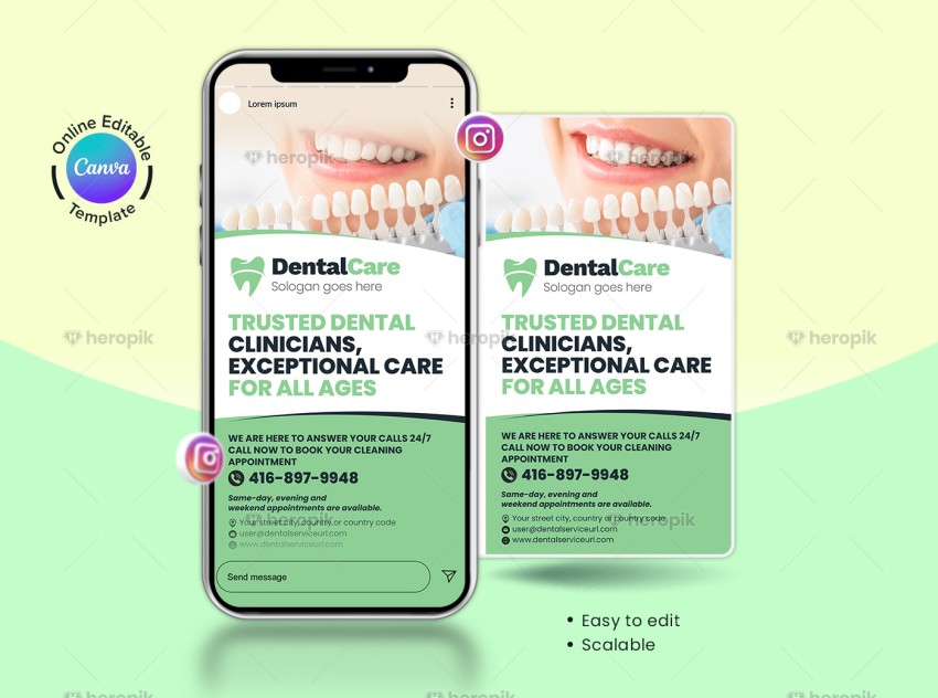 Dentistry Instagram Story Banner Canva Template