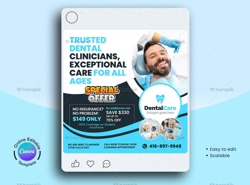 Dentistry Promotional Social Media Banner Canva Template