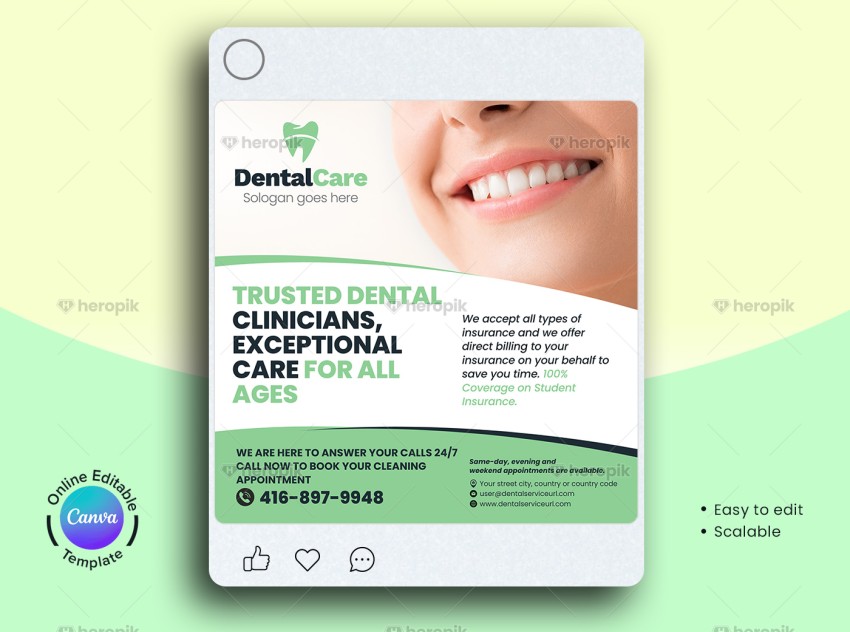 Dentistry Social Media Banner Canva Template