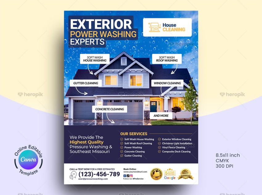 Exterior Cleaning Canva Flyer Design