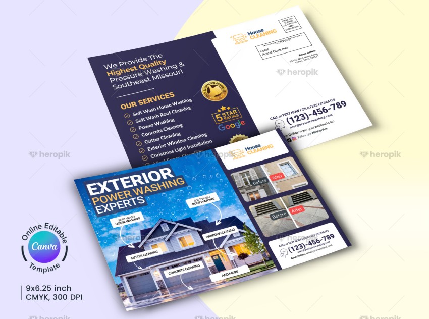 Exterior Cleaning Direct Mail Canva Template