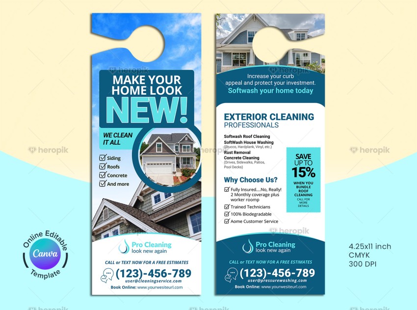 Exterior Cleaning Door Hanger Design Canva Layout