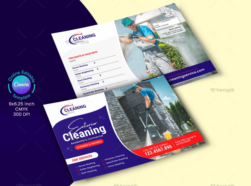 Exterior Cleaning Service EDDM Mailer Design Template