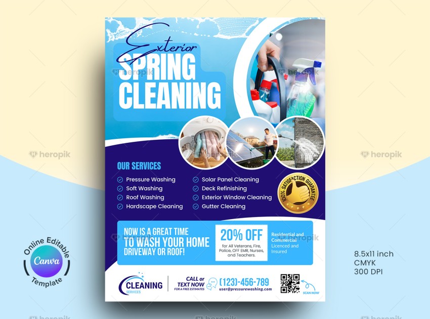 Exterior Cleaning Services Canva Flyer