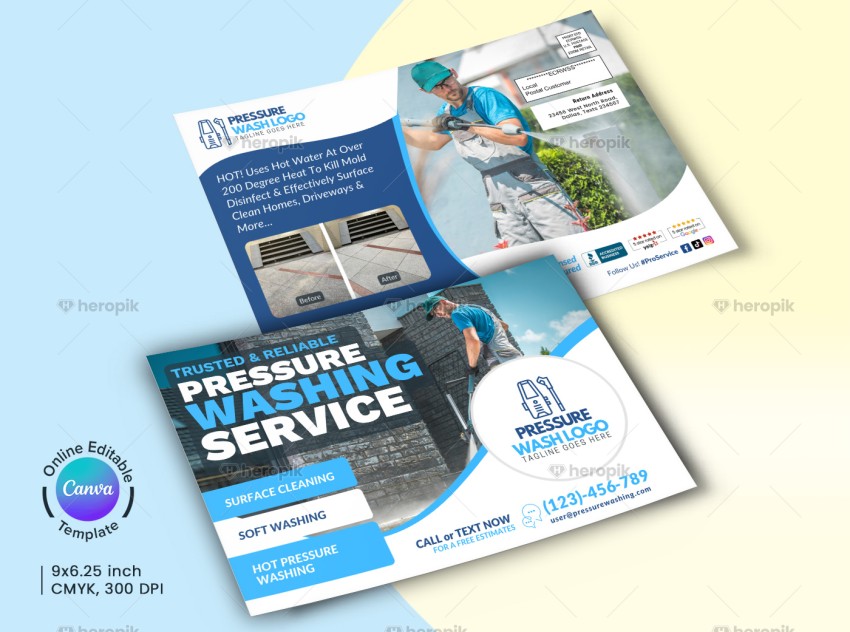 Power Wash Direct Mail Canva Template