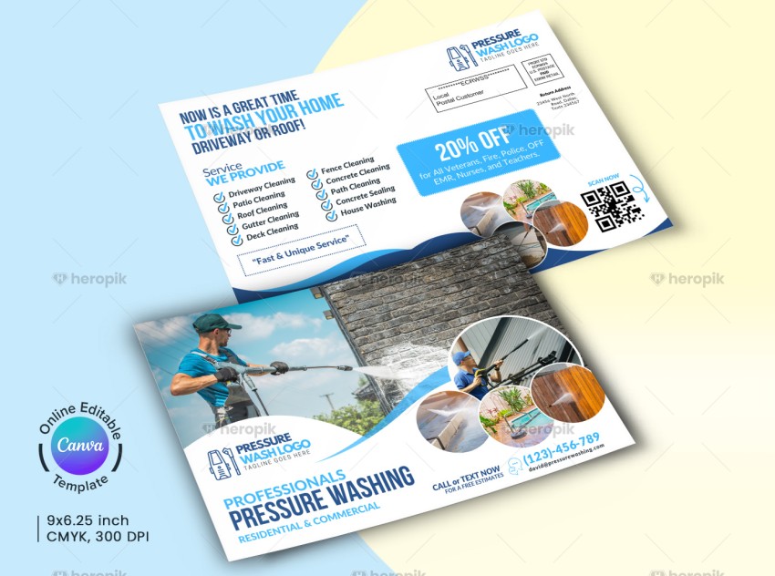 Pressure Washing Canva EDDM Mailer