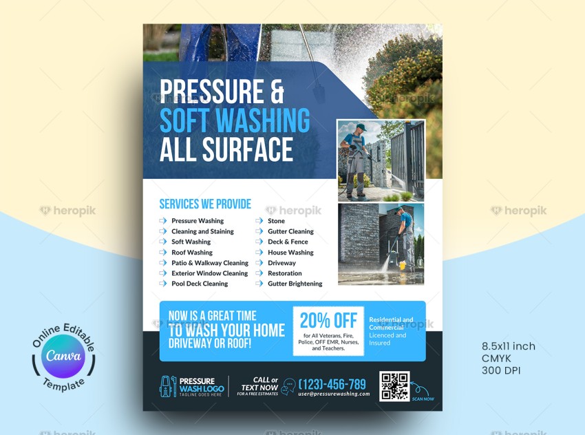 Pressure Washing Canva Flyer Design