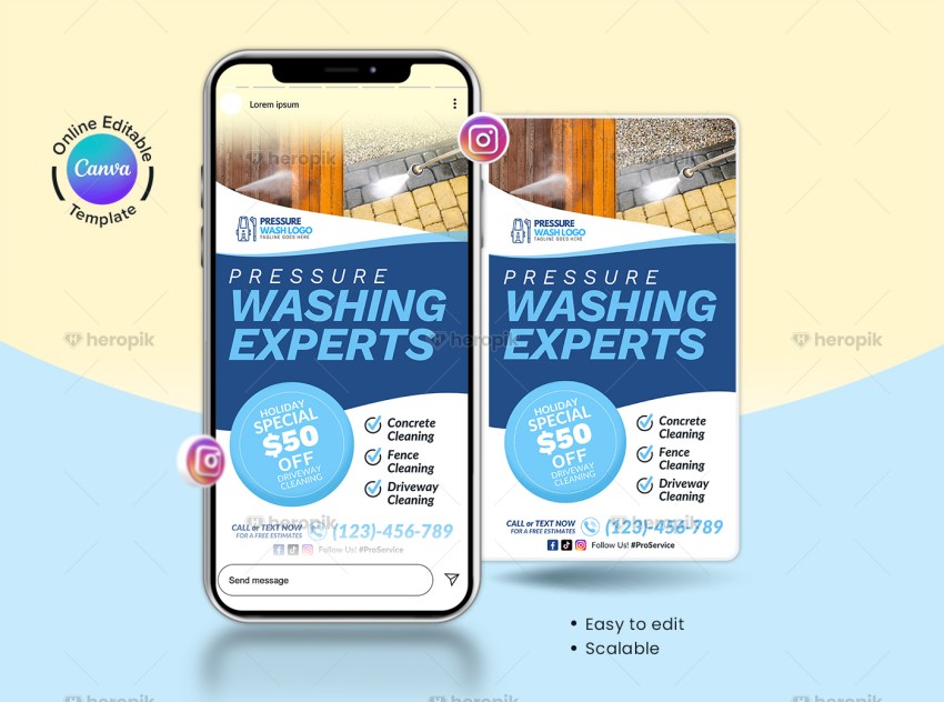 Pressure Washing Experts Canva Instagram Story Design