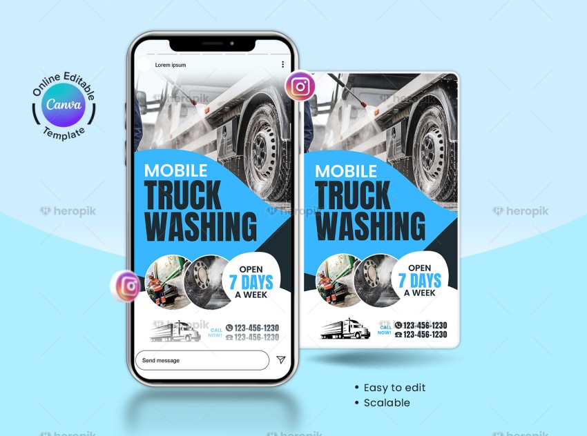 Truck Washing Canva Instagram Story Banner