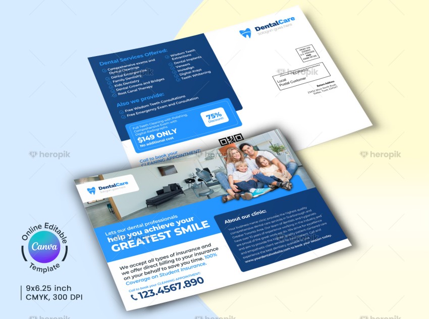 Dental Clinic Canva EDDM Mailer