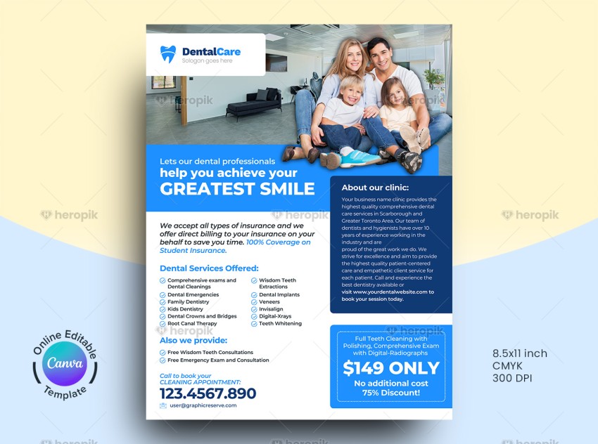 Dental Clinic Canva Flyer