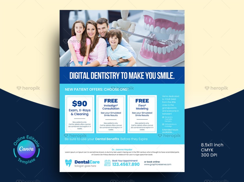 Dental Clinic Flyer Canva Template