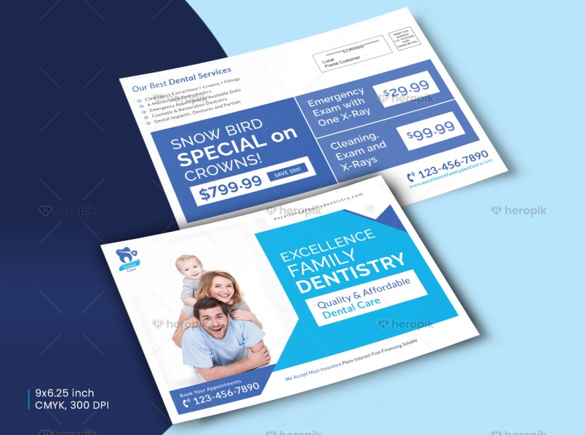 Dental Direct Mail EDDM Postcard Template